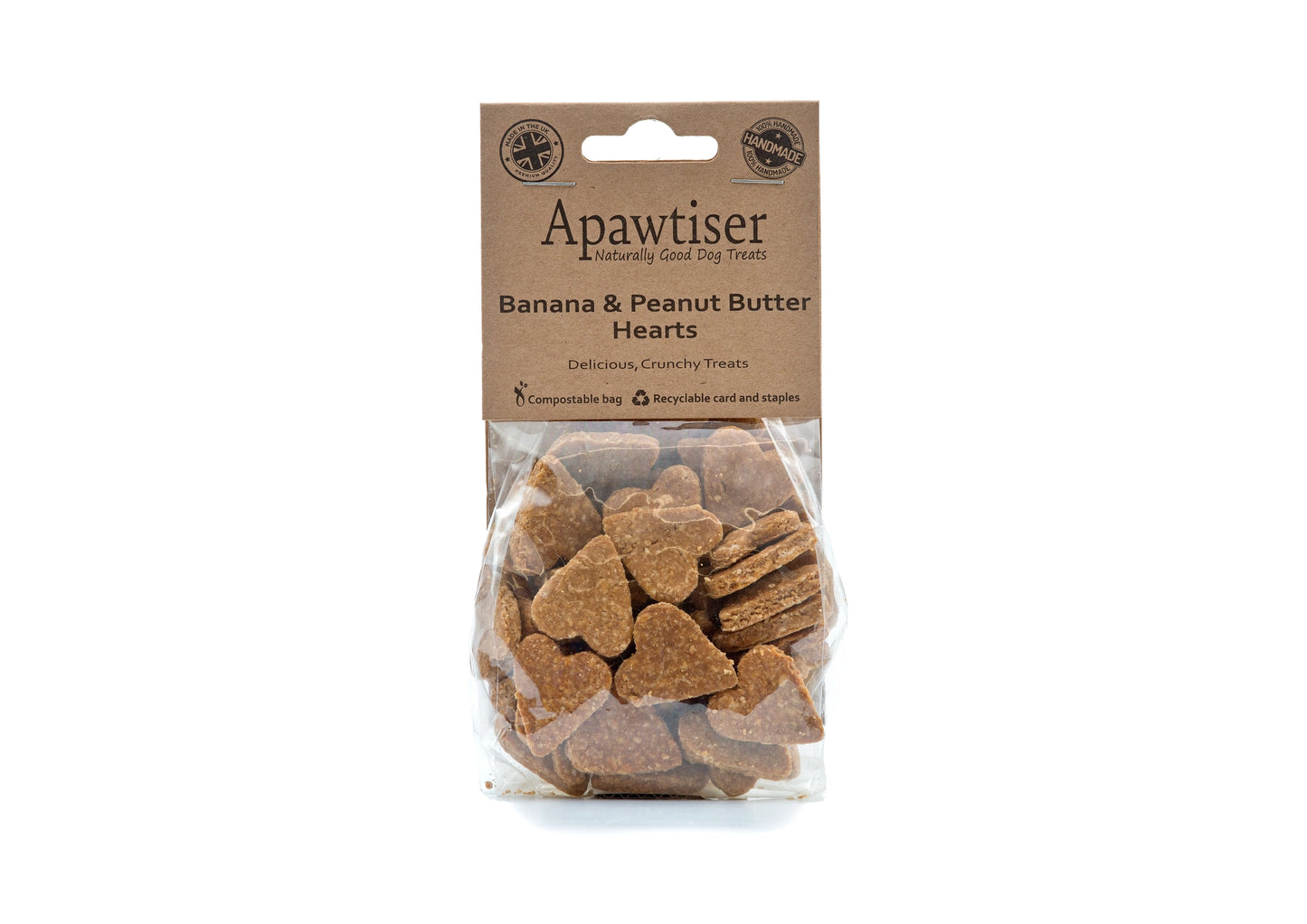 Apawtiser Banana & Peanut Butter Hearts 100g