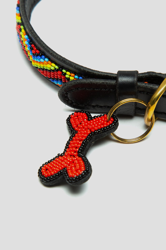 Red Maasai" Beaded Dog Collars